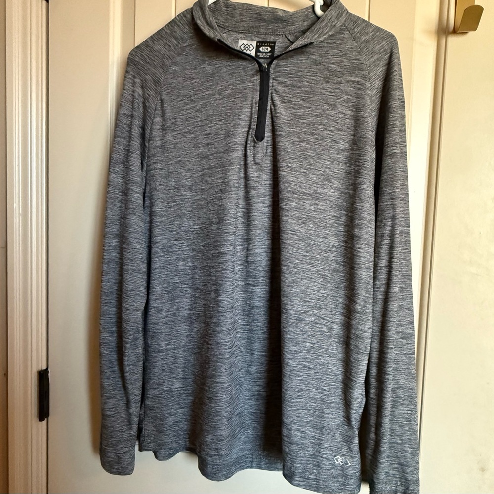 LEG3ND Stretch and Soft Long Sleeve Quarter Zip  Collar Band Active Top Breath M